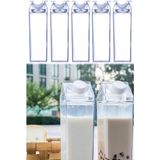 Munico 5 Adet 500ML Clear Reusable Su Şişesi Süt Kutusu Karton Sert Plastik Bardak Su Kaliteli Şişe Şeffaf