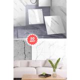 Munico 50 Adet 30 Cm Beyaz Banyo Mutfak Yer Döşeme 30x30 Fayans Gerçekçi Mermer Kaplaması Kaliteli Şık Pro