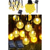 Munico 50 Ledli Güneş Ipliği Işıkları Açık Villa Led Kristal Küre Işıklar Su Geçirmez 9 Metre Güneş Paneli