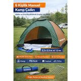 Munico 6 Kişilik Geniş Alan Piknik Konfor Keyifli Kamp Çadırı Manuel Kurulum 6 Kişilik Kamp Çadırı Manuel