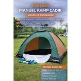 Munico 6 Kişilik Kamp Çadırı Geniş Alan Manuel Kurulum Kamp Piknik Festival Çadırı Hafif Taşınabilir Kamp