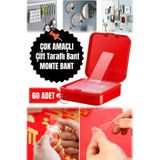 Munico 60 Adet Duvarlar İçin Çıkarılabilir Şefaf Bant Yeniden Kullanılabilir Şeffaf Çift Taraflı Nano Bant