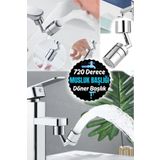 Munico 720 Derece Dönen Lavabo Mutfak Banyo Musluk Başlık Ağız Gargara Oynar Başlıklı Püskürtücü Performans