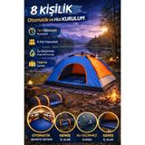 Munico 8 Kişilik Kapasiteli Kamp Çadırı Şemsiye Sistem Kolay Kurulum Su Geçirmez Dayanıklı Festival Outdoor