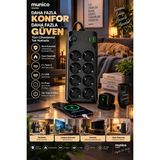 Munico 8'li Akım Korumalı Priz 2 Type-C 2 USB Çıkışlı Gaming Bilgisayar Ofis Çoklayıcı - Çok Renkli