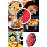 Munico Airfryer Yuvarlak Model Pişirme Matı 20 cm Kırmızı Yeniden Silikon Fritöz Airfrey Yapışmaz Silikonu