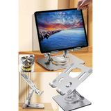 Munico Alüminyum Alaşımlı Katlanır Döner Masaüstü Standı Ipad Tablet Cep Telefonu Tablet Minipad Tutucu
