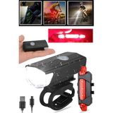 Munico Bisiklet Far Seti Pro Şarjlı ve 4 Modlu Bisiklet Ön LED Far ve Arka Stop 2'li Set Far Stop Lambası