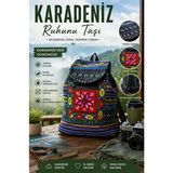 Munico Geleneksel Kilim Dokuma Sırt Çantası Hafif Rahat Kullanım Güvenli Fermuarlı Cepler Şehir ve Tatil