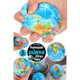Munico Köpük Kauçuk Dünya Topu Stres Giderme Oyuncak Küre Sıkma Oyuncak El Egzersiz Topu Mini Boy Elcik