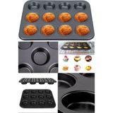 Munico Metal Fırın Kek Kalıbı Profesyonel Güzel Tatlı Kalıbı Cupcake Tart 12 Bölmeli Muffin Kek Bakeware