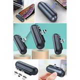 Munico Mini Taşınabilir 2600MAH Powerbank Manyetik 3 In 1 Type-C Micro USB Apple 3 Başlıklı Şarj - Çok Renkli
