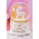 Munico Otomatik Işıklı Light Işıklı Kristal Unicorn Şık Lamba Kar Küresi