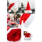 Munico Peluş Yetişkin Noel Şapkası Kırmızı Kadife Noel Baba Şapka Rahat Tüm Bedenler Uyumlu Yılbaşı Fantezi