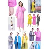Munico Pembe Renk Kalın Uzun Yağmurluk Su Geçirmez Açık Ceket Unisex Katlanabilir Şapkalı Cepsiz Yağmurluk - -- - Çok Renkli