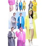 Munico Sarı Renk Kalın Uzun Yağmurluk Su Geçirmez Açık Ceket Unisex Katlanabilir Şapkalı Cepsiz Yağmurluk - -- - Çok Renkli