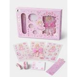 Munis Kawaii Kırtasiye Seti – Sticker, Washi Bant, Mini Not Defteri, Cetvel & Kitap Ayracı | Hediye Seti - Pembe