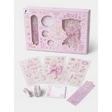 Munis Kawaii Kırtasiye Seti – Sticker, Washi Bant, Mini Not Defteri, Cetvel & Kitap Ayracı | Hediye Seti - Şeker Pembe