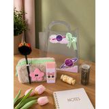 Munis Sevimli Yıldız Temalı Kırtasiye Seti / Peluş Kalem Kutusu, Hb Kalem, Silgi, Washi Bantlar, Kalemtraş - Krem - Yeşil