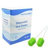 MUNKCARE Dental Swabs Unflavored Swabsticks-Ağız Boşluğu Temizleme Ağız Çubuğu, Diş Şekli, İşlenmemiş Tatlandırılmamış, 150 Adet Kutu (Meyve Yeşili)