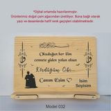 Münzevi İsme Özel Masaüstü Rahle/kitap Okuma STANDI--CANIM EŞİM--MODEL032 - Ahşap