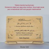 Münzevi İsme Özel Masaüstü Rahle/kitap Okuma STANDI-MODEL026 - Ahşap