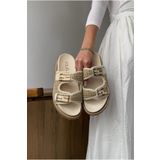 Mupa Shoes Kadın Hasır Terlik BEJ