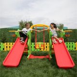 Mupark 2 Kaydırak 1 Salıncak Set - Çocuk Oyun Parkı - Çocuk Salıncak - Çocuk Kaydırak- Anaokulu - Kreş - Yeşil