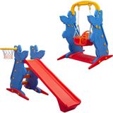 Mupark Anaokulu - Kreş Kaydırak Salıncak - 2'li - Çocuk Oyun Parkı Seti - Çocuk Salıncak - Çocuk Kaydırak - Mavi