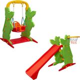 Mupark Anaokulu - Kreş Kaydırak Salıncak - 2'li - Çocuk Oyun Parkı Seti - Çocuk Salıncak - Çocuk Kaydırak - Yeşil