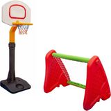 Mupark Basket Potası ve Minyatür Kale Spor Seti - Anaokulu - Kreş - Çocuk Oyun Alanı - Spor Oyuncakları - Kırmızı - Sarı