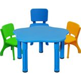 Mupark Çocuk Masa ve Sandalye Set - Aktivite Masası - Anaokulu - Kreş - Etkinlik Masası - Renkli Sandalyeler - 3 Sandalye - 1 Masa - Mavi