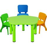 Mupark Çocuk Masa ve Sandalye Set - Aktivite Masası - Anaokulu - Kreş - Etkinlik Masası - Renkli Sandalyeler - 3 Sandalye - 1 Masa - Yeşil