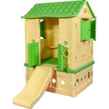Mupark Çocuk Oyun Parkı - 2 Kapılı Kaydıraklı Oyun Evi - Anaokulu - Kreş - Çocuk - Kaydırak - Çocuk Aktivite - Krem