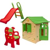 Mupark Çocuk Sandalye - Çocuk Kaydırak - Çocuk Oyun Evi Tek Kapılı - Oyun Eğlence Seti - Çocuk Aktivite Alanı - Oyun Evim - Yeşil - Kırmızı
