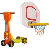 Mupark Çocuklar Için 2'li Hareket Seti: Duvar Basketbol Potası & 4 Tekerlekli Scooter | Spor ve Eğlence Bir Arada! - Turuncu