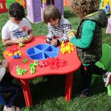 Mupark Hazneli Çocuk Aktivite Masası - Anaokulu Masa - Kreş Masa - Çocuk Masa Oyun Masası - Plastik Ayaklı - Kırmızı