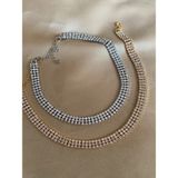 Mupte Jewelry Üç Sıra Su Yolu Kadın Kolye Set - Altın - Gümüş