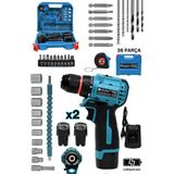 MUR-9013 16,8V Kömürsüz Motor Çelik Mandren 36 Parça Şarjlı Matkap Akülü Vidalama Seti