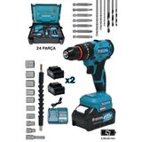 Mur-Cell 9017 21v Kömürsüz Motor Çelik Mandren 24 Parça Darbeli Şarjlı Matkap Akülü Vidalama Seti