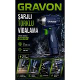 Mur-Cell Gravon 16.8V 2AH Şarjlı Torklu Vidalama 280 Nm