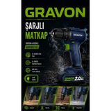 Mur-Cell Gravon 20V 2AH Şarjlı Matkap 60NM