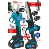 Mur-Cell MURCEL 21V 3AH Dijital Göstergeli 2'li Set Kömürsüz Budama Makası 50MM Güçlü Kesim Performansı