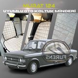 Murat 124 Bej Renk Tay Tüyü Cepli & Terletmez Sırtlı Oto Koltuk Minder Seti - Koltuk Koruma Kılıfı (Ön & Arka Tam Set)