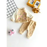 Murat Baby Neşeli Bebeklerimiz Hello Kitty Nakışlı Desen Welsoft Takım Kahve - 6 - 9 Ay
