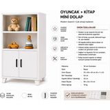 Murat Mobilya Oyuncak+Kitap Dolabı - Beyaz