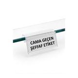 MURAT RAF Cam Raflar Için Raf Önü Fiyat Etiketlik Paketi 10'LUDUR , Cama Geçen Pvc Etiketlik 6-8-10 mm Cama Uygundur