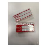 MURAT RAF Silinebilir Pvc Kaplamalı Etiketi Raf Önü Fiyat Etiketi 100'lü Paket Kırmızı Renk