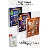 Murat Yayınları 2026 Yeni 5 Sınıf Fen- Matematik- Türkçe Öğrencim Defter Set 3 Lü- Konu Anlatımlı Maarif Model