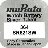 Murata SR621SW 364 Orjinal Japon Kol Saati Pili 1 Adet 24AMTP Pil Tipi Güçlü Performans - Bal Rengi - Siyah